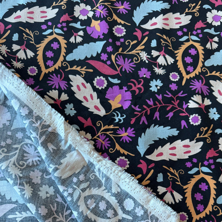 Velours milleraie noir malvina