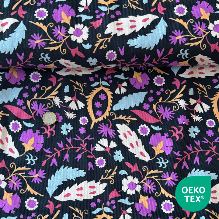 Velours milleraie noir malvina