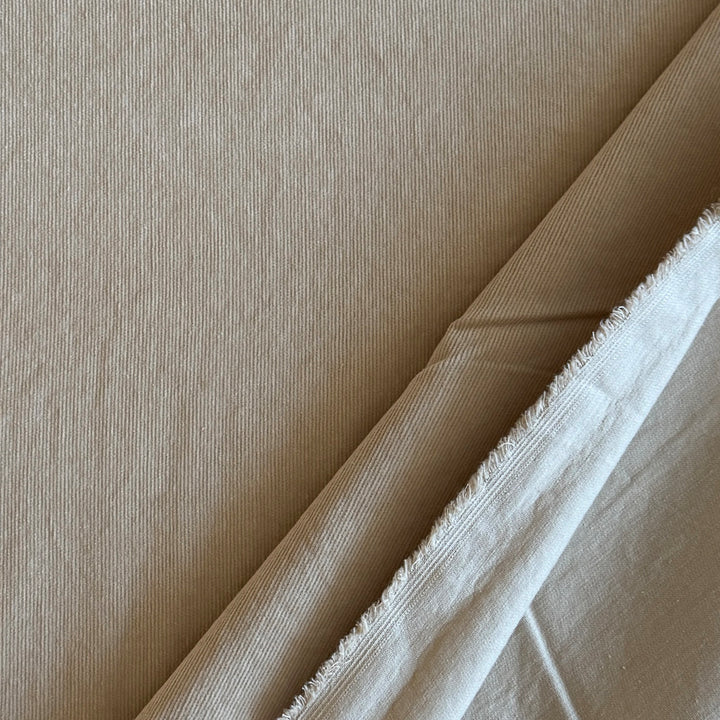 Velours milleraie stretch sable