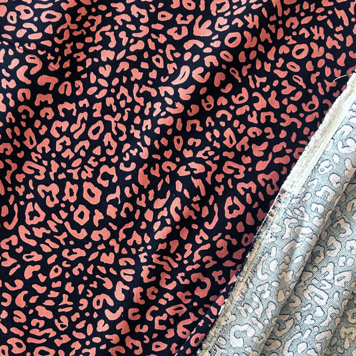 Velours milleraie rose léopard brique