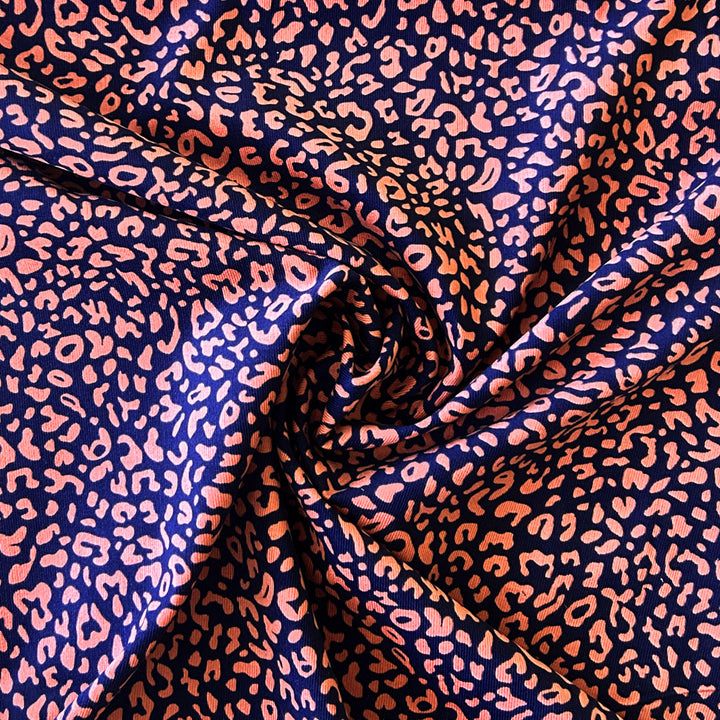 Velours milleraie rose léopard brique