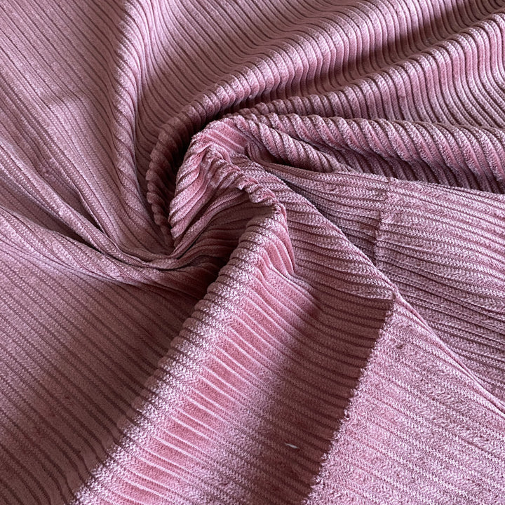 Velours grosse côte irrégulière rose soutenu