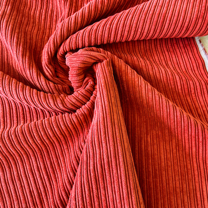 Velours Double face côte irrégulière et poils Rouille