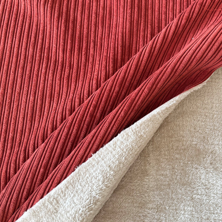 Velours Double face côte irrégulière et poils Rouille