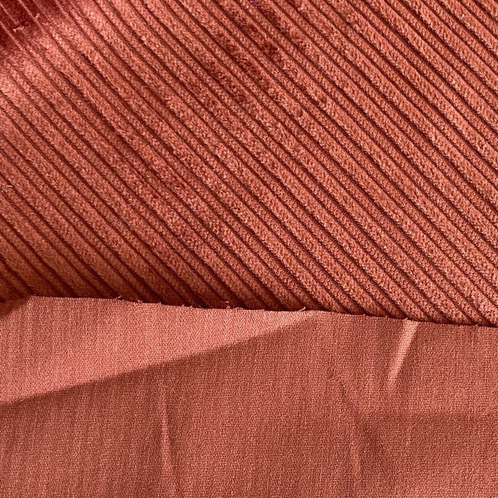 Velours grosse côte irrégulière rouille