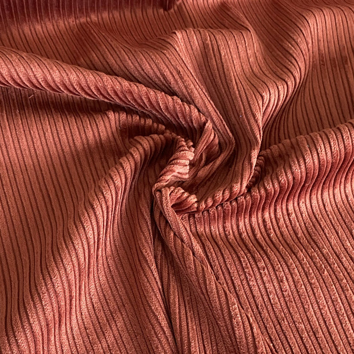 Velours grosse côte irrégulière rouille