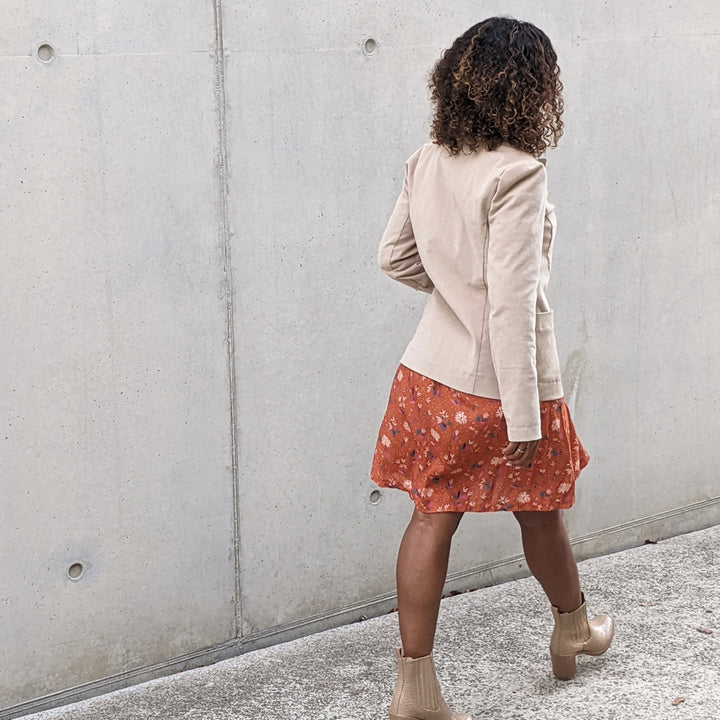 Velours milleraie stretch sable