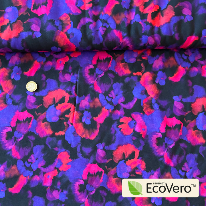 Viscose Ecovero Pensée violet fuschia