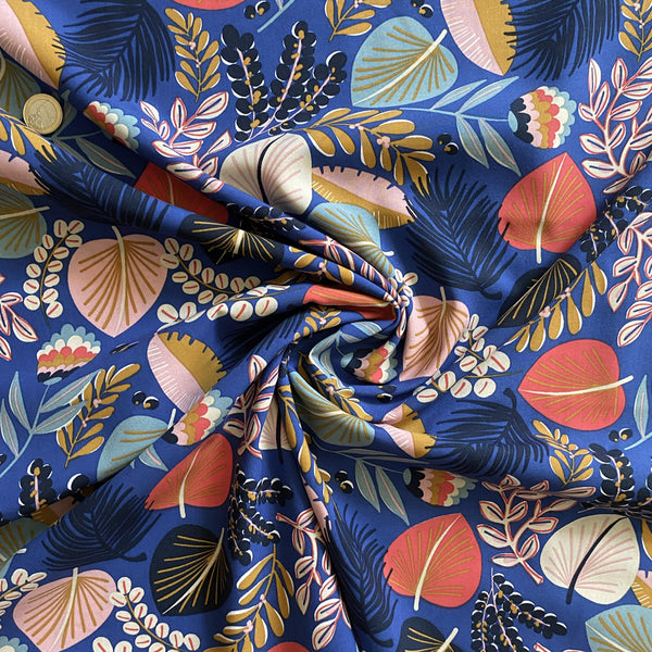 Viscose fond bleu tahiti