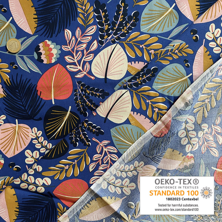 Viscose fond bleu tahiti