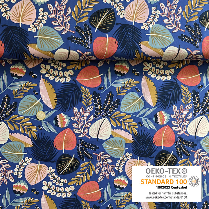 Viscose fond bleu tahiti