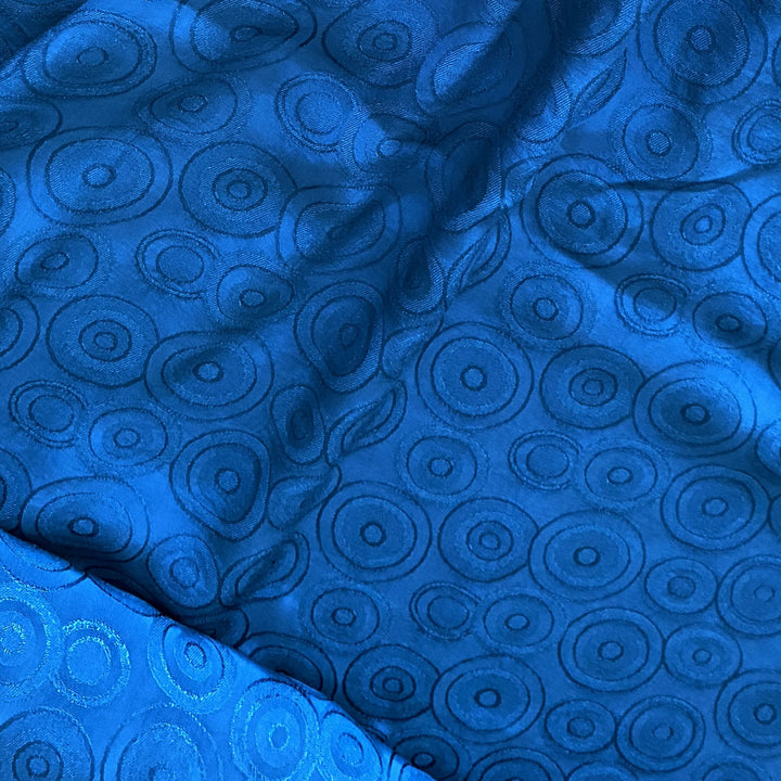 Viscose Jacquard multi cercle bleu canard