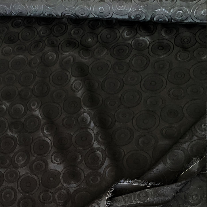 Viscose Jacquard multi cercle noir