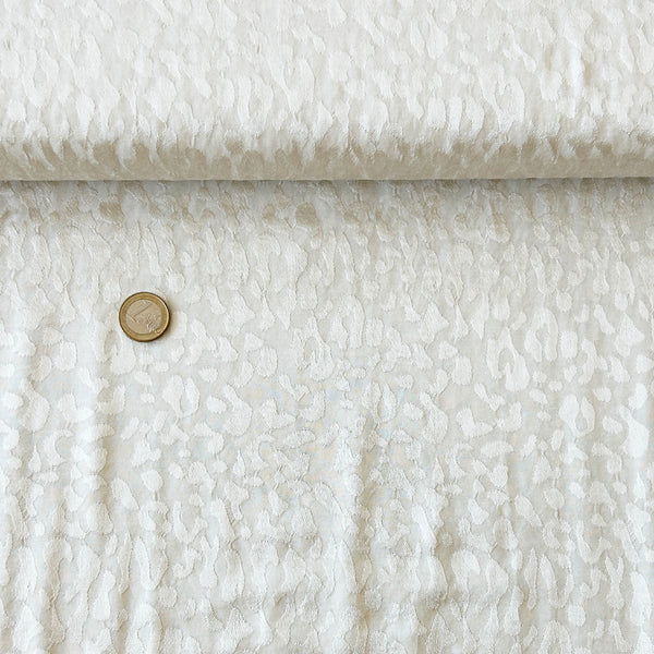 Viscose jacquard léopard écru
