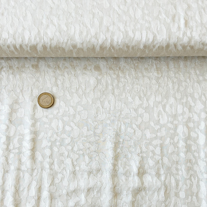 Viscose jacquard léopard écru