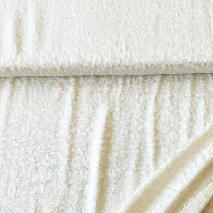 Viscose jacquard léopard écru