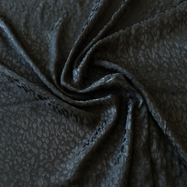 Viscose jacquard léopard noir
