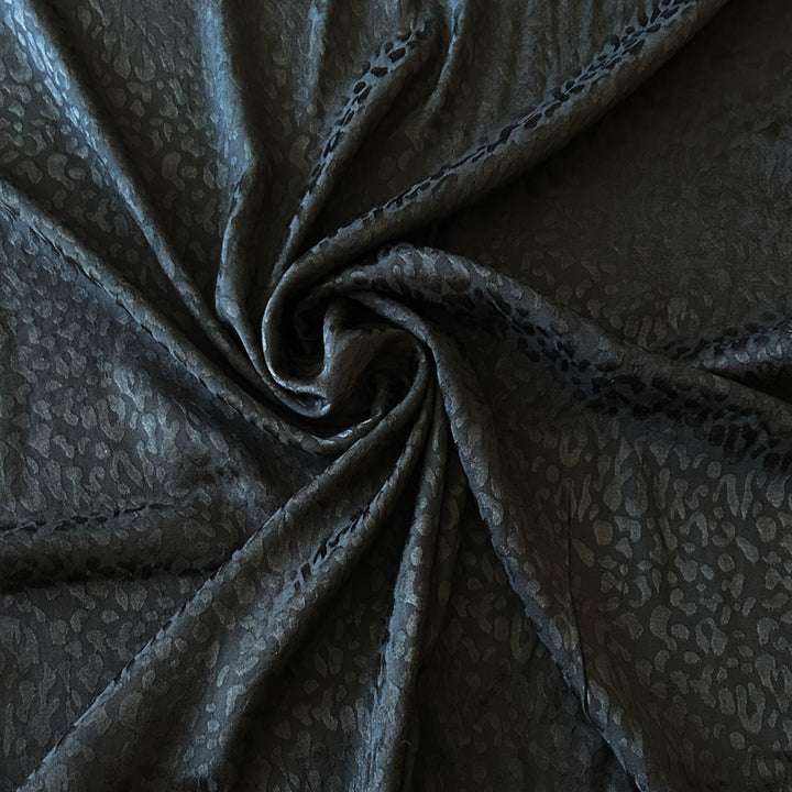 Viscose jacquard léopard noir