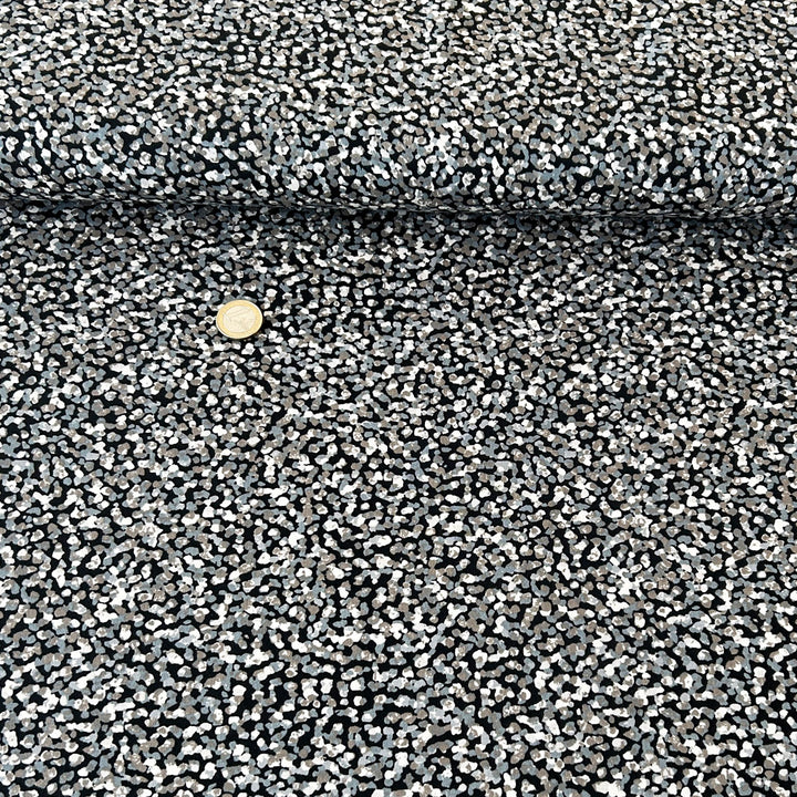 Viscose Stretch confetti noir et grise