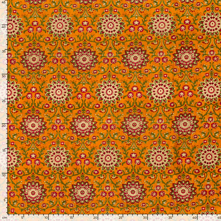 Voile indienne fleur ocre