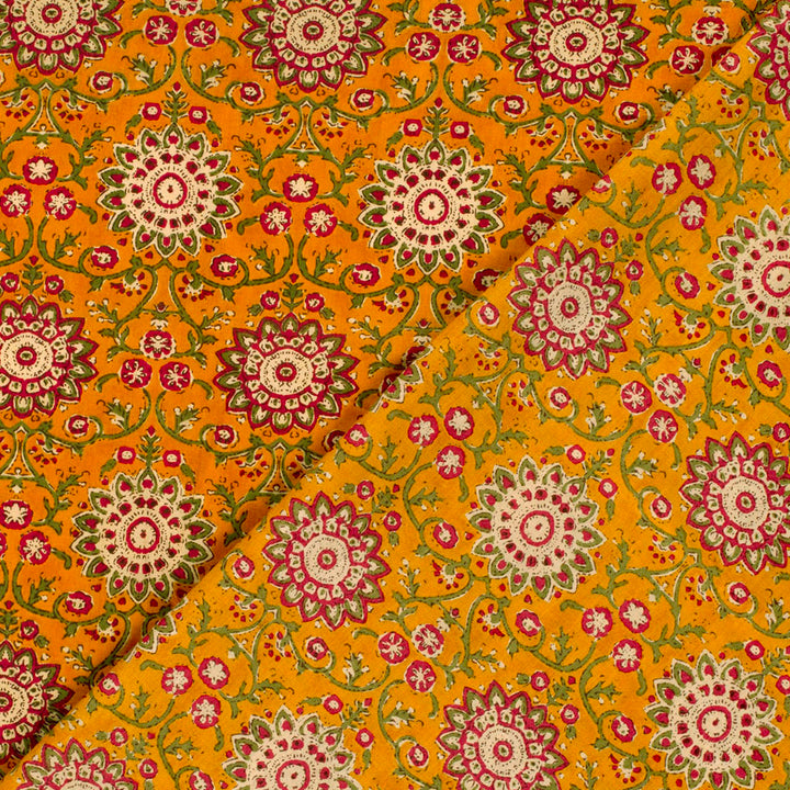 Voile indienne fleur ocre