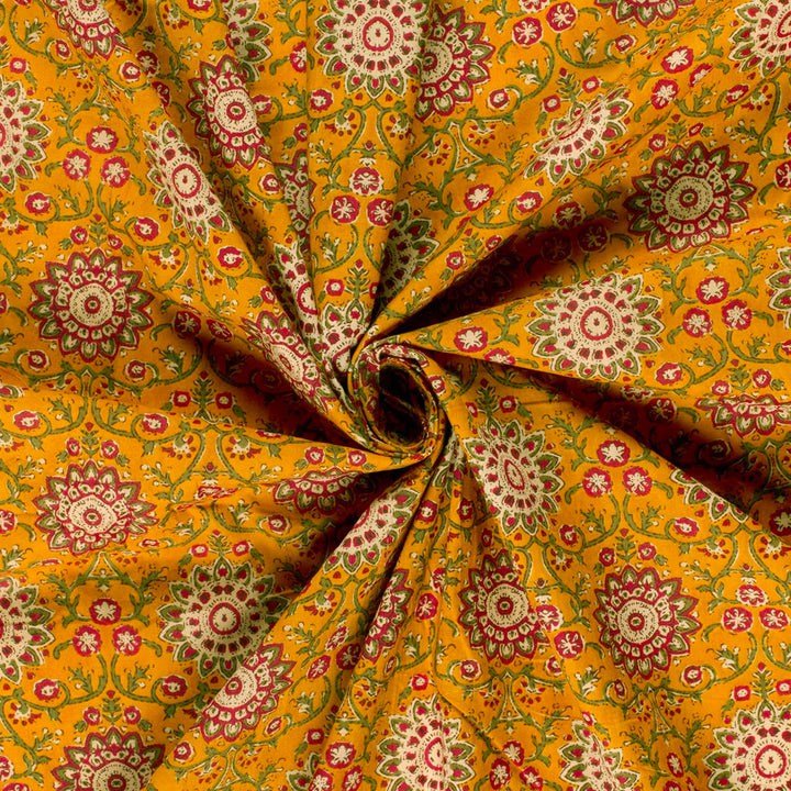 Voile indienne fleur ocre