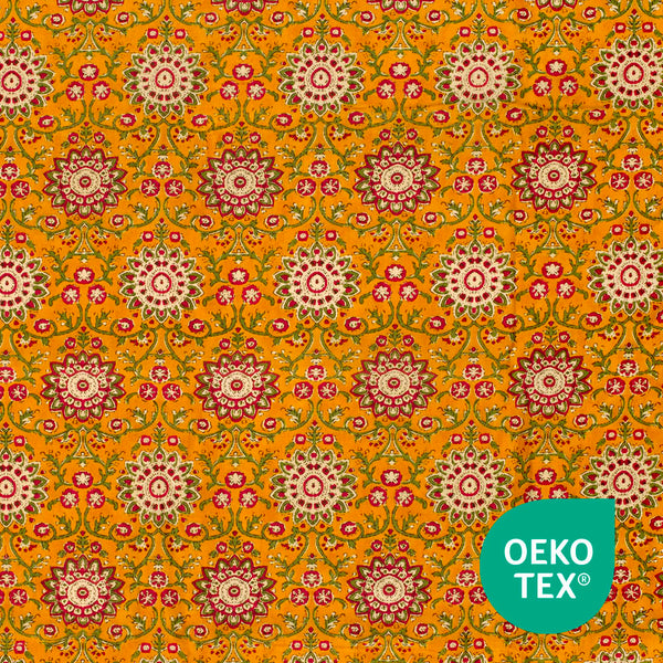Voile indienne fleur ocre