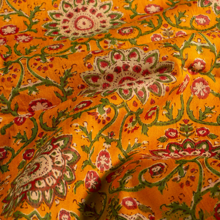 Voile indienne fleur ocre