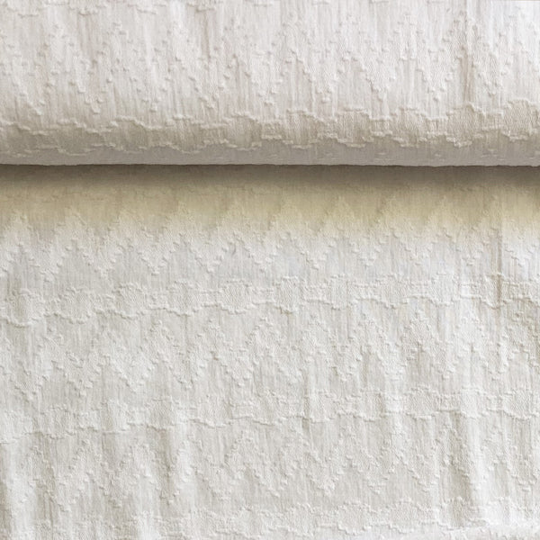 Voile de coton blanc chevron