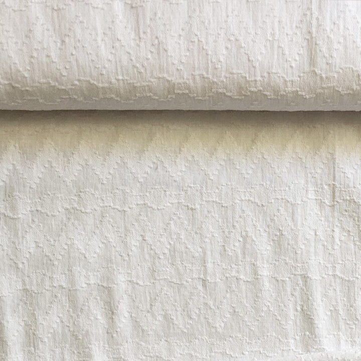 Voile de coton blanc chevron