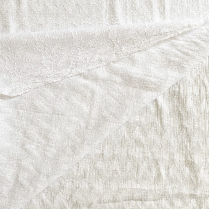 Voile de coton blanc chevron