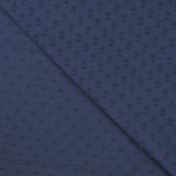 Voile bleu denim plumetis carré