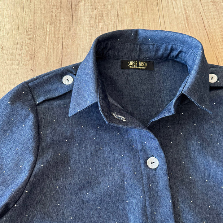 Jean brut strass