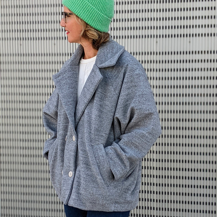 Tissu lainage gris chiné tourterelle