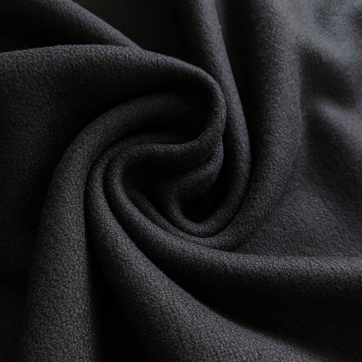 Tissu Drap de laine Noir simple