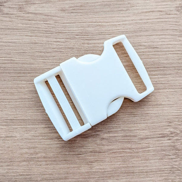 Boucle clip plastique blanc 40 mm
