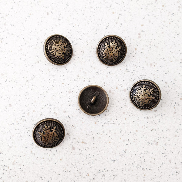 Bouton à queue bronze blason 20 mm