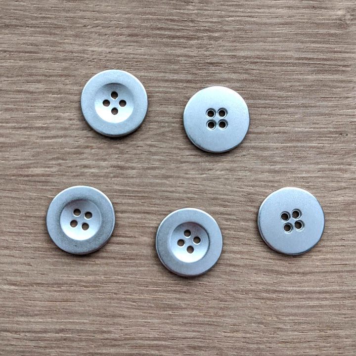 Bouton métal argent mat 20 mm