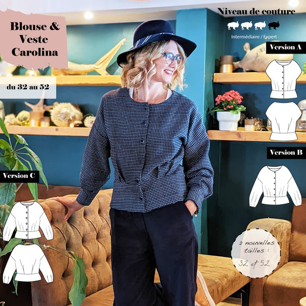 Patron Blouse et Veste Carolina (32 au 52)