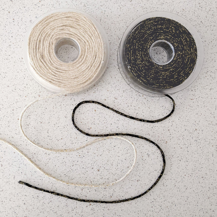 Cordon 3 mm noir et or