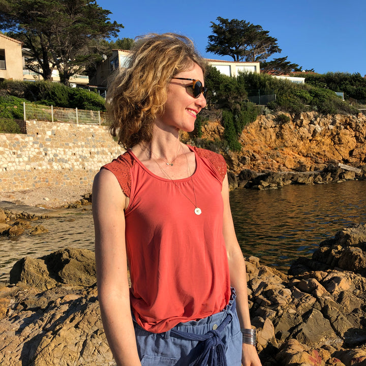 Jersey viscose de bambou rouille