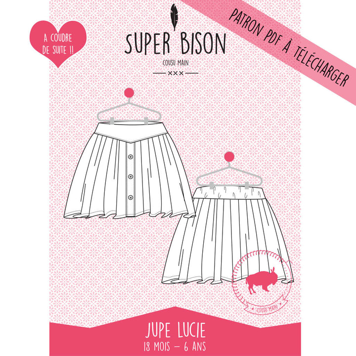 Patron PDF enfant Jupe Lucie 18 mois/6 ans