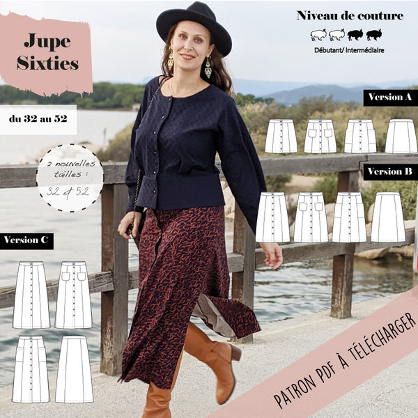 Patron jupe trapèze femme