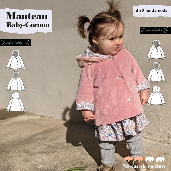 Patron Bébé : Manteau Baby-Cocoon du 3 au 24 mois