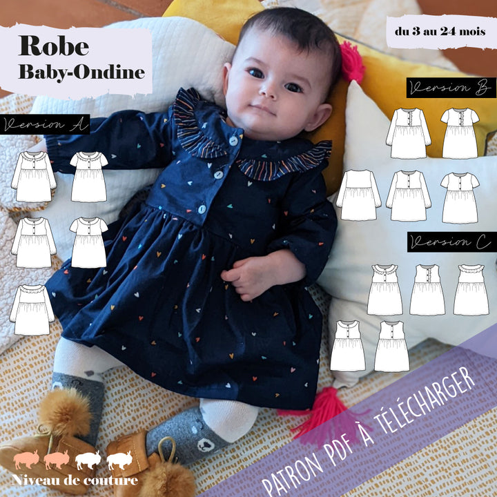 Barboteuse à manches volantes pour bébé fille, col rond, vêtements de Barboteuse à manches volantes pour bébé fille, col rond, vêtements de