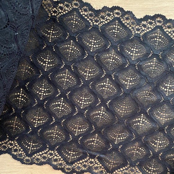 Bande dentelle élastique Ogive Noir