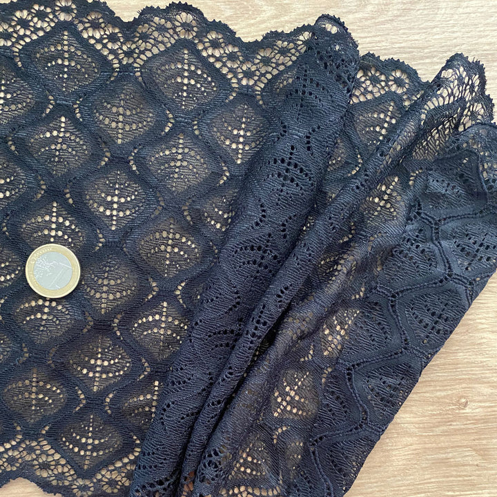 Bande dentelle élastique Ogive Noir