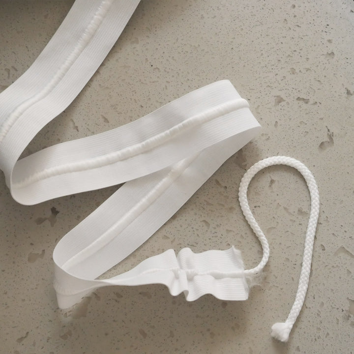Elastique avec cordon 50 mm blanc