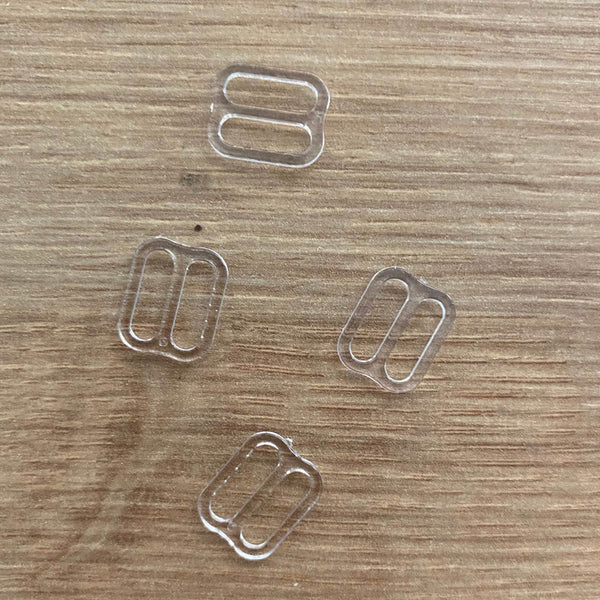 Barrette réglable plastique transparent pour bretelle lingerie