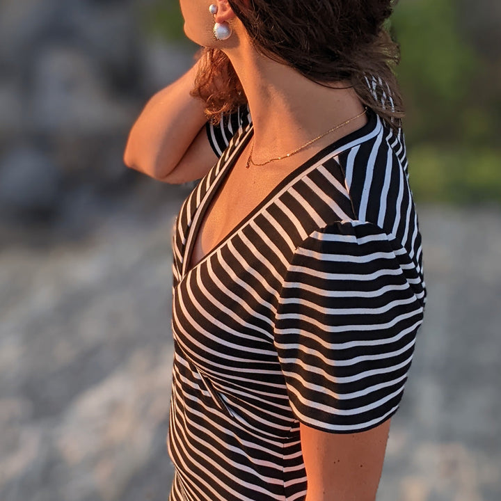 patron robe et t-shirt cache coeur